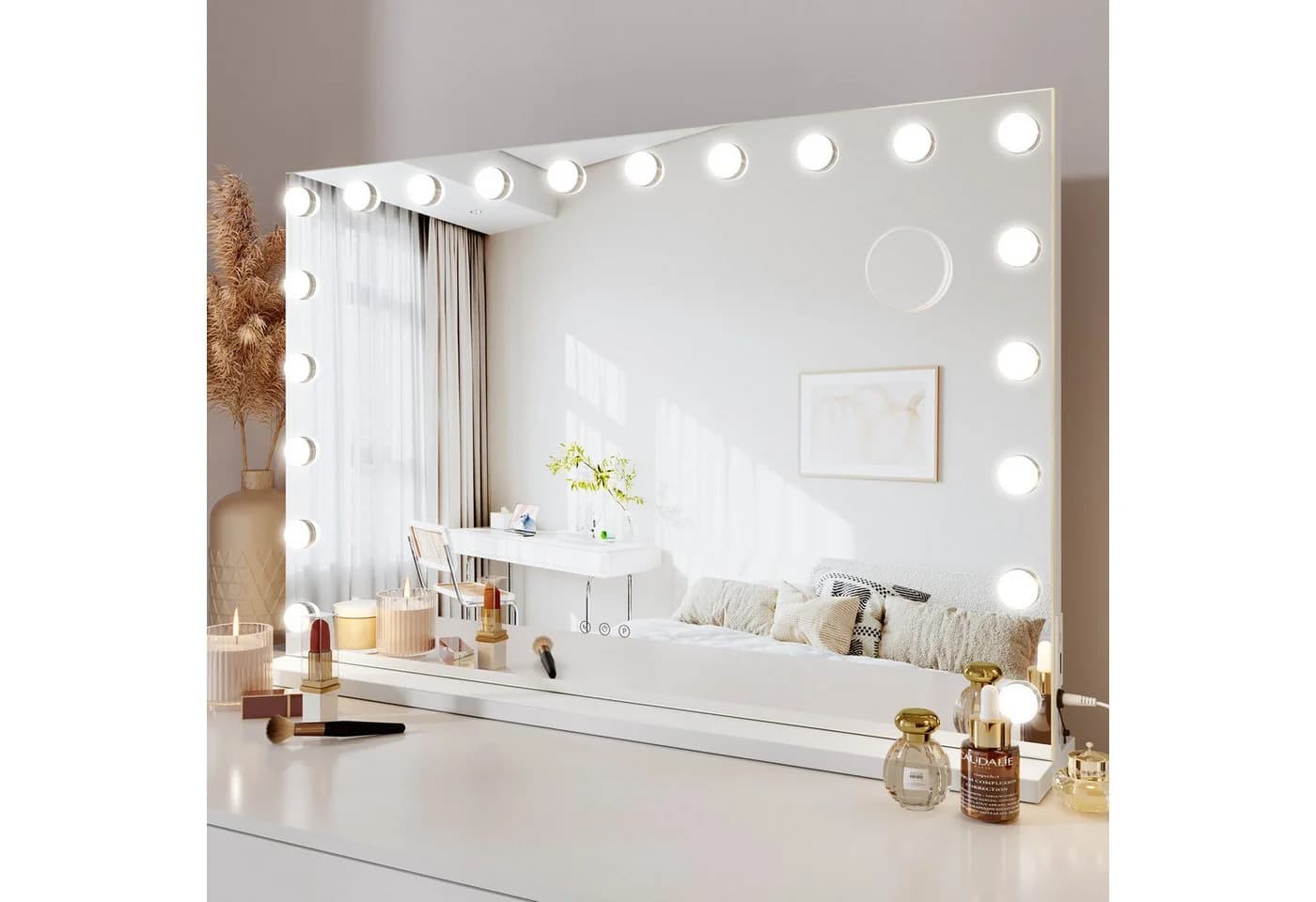 Dripex Hollywood Schminkspiegel mit LED-Beleuchtung, 3 Lichtfarben dimmbar - Bild 2