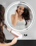 Dripex Badspiegel Rund LED mit Uhr / Bluetooth-Lautsprecher, Dimmbar, 3 Lichtfarben, Beschlagfrei Bild 4