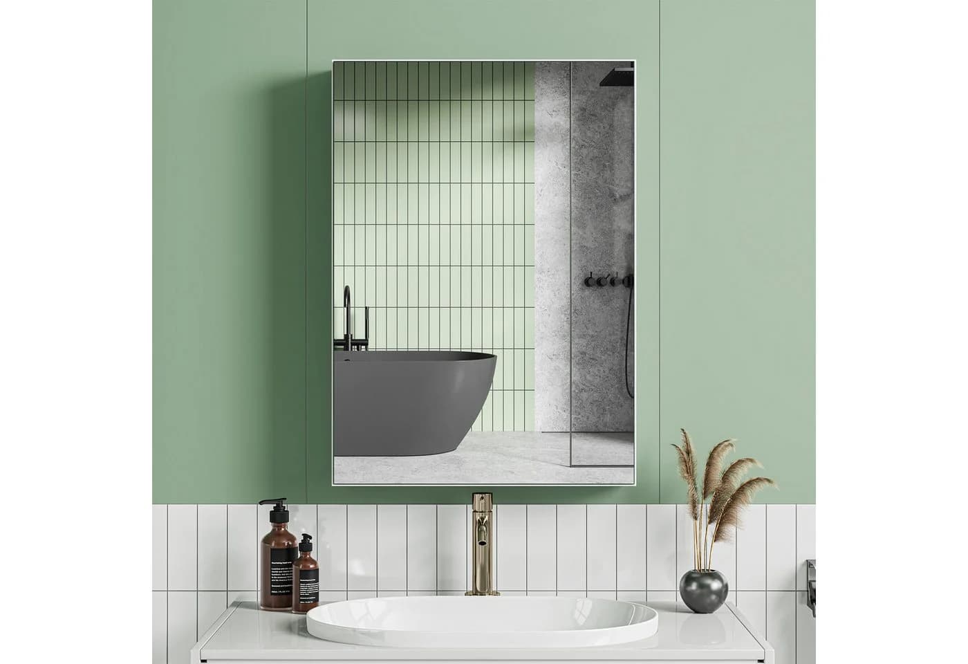 Dripex Spiegelschrank Badezimmerschrank mit Spiegel