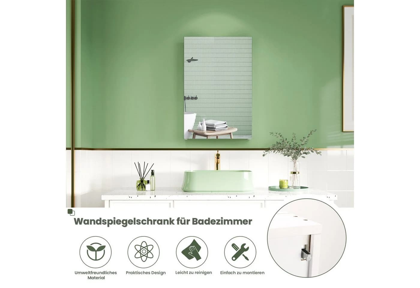 Dripex Spiegelschrank Badezimmerschrank mit Spiegel - Bild 5