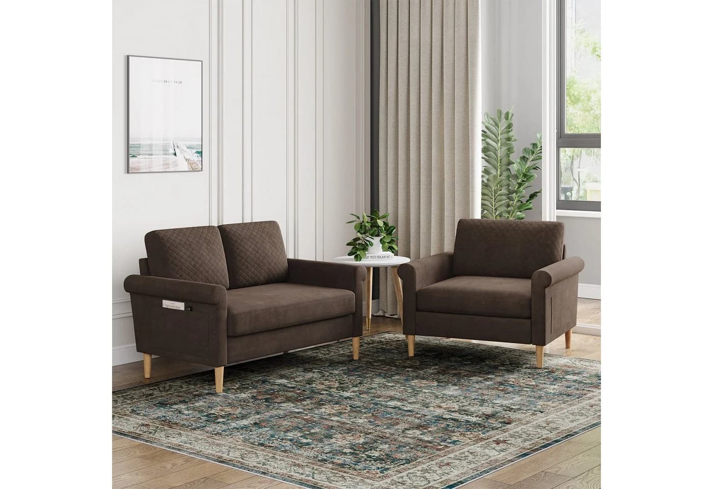 Vesgantti Relaxsessel 1/2 Sitzer Loungesofa Werkzeuglose Montage