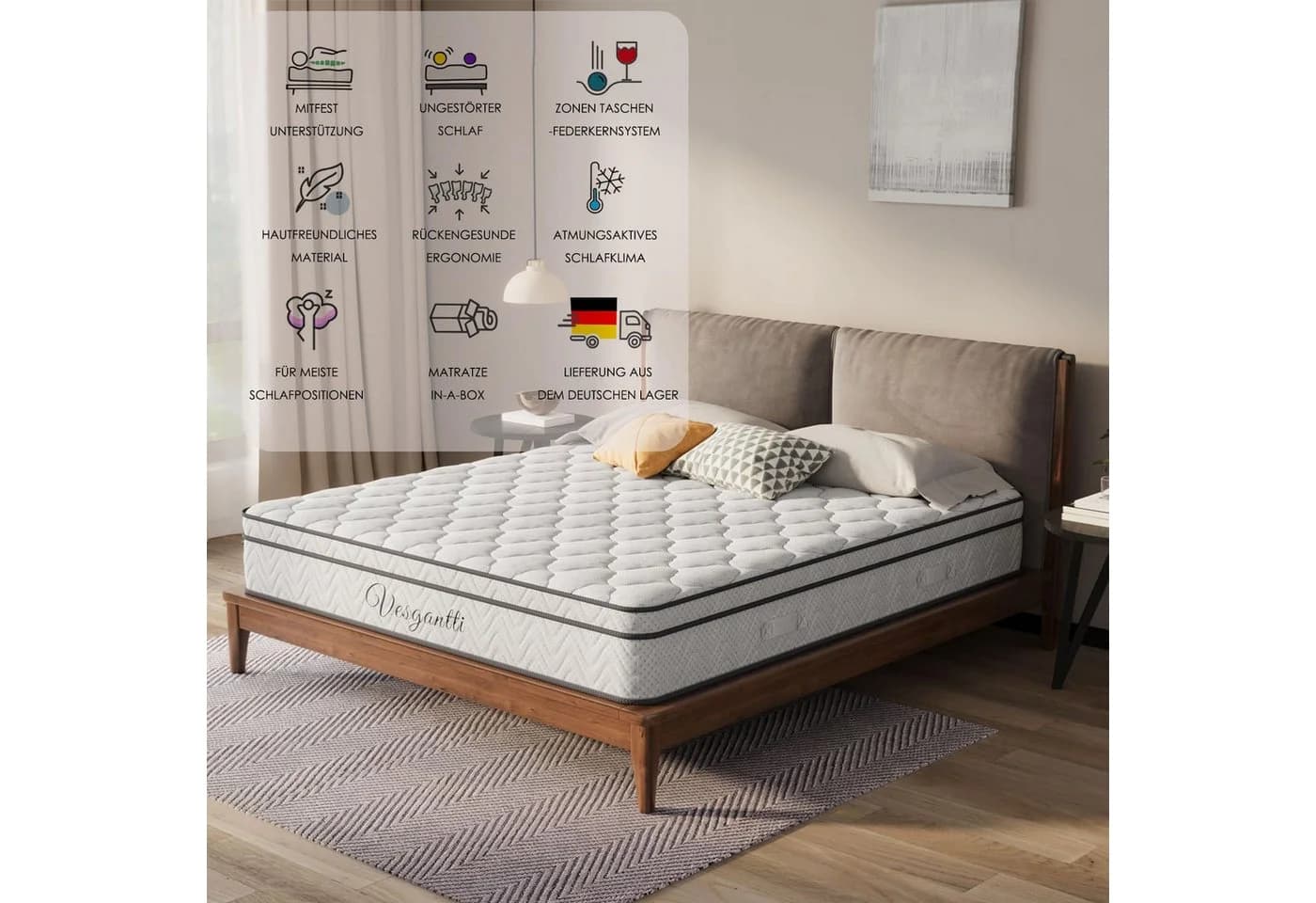 Taschenfederkernmatratze 7-Zonen Matratze 30cm Vesgantti - Bild 4