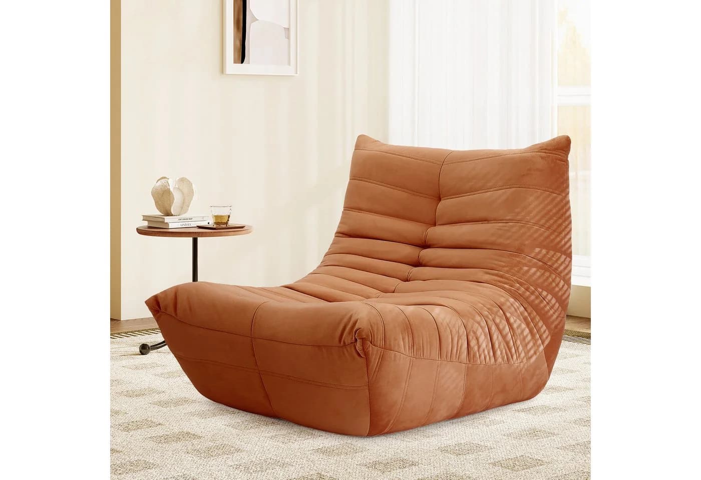 OUNUO Lounge-Sofa mit Memory-Schaum für kleine Räume Braun - Bild 2