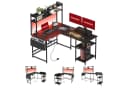 SANODESK Gaming Tisch L-Form mit LED, Steckdosen & USB Bild 2