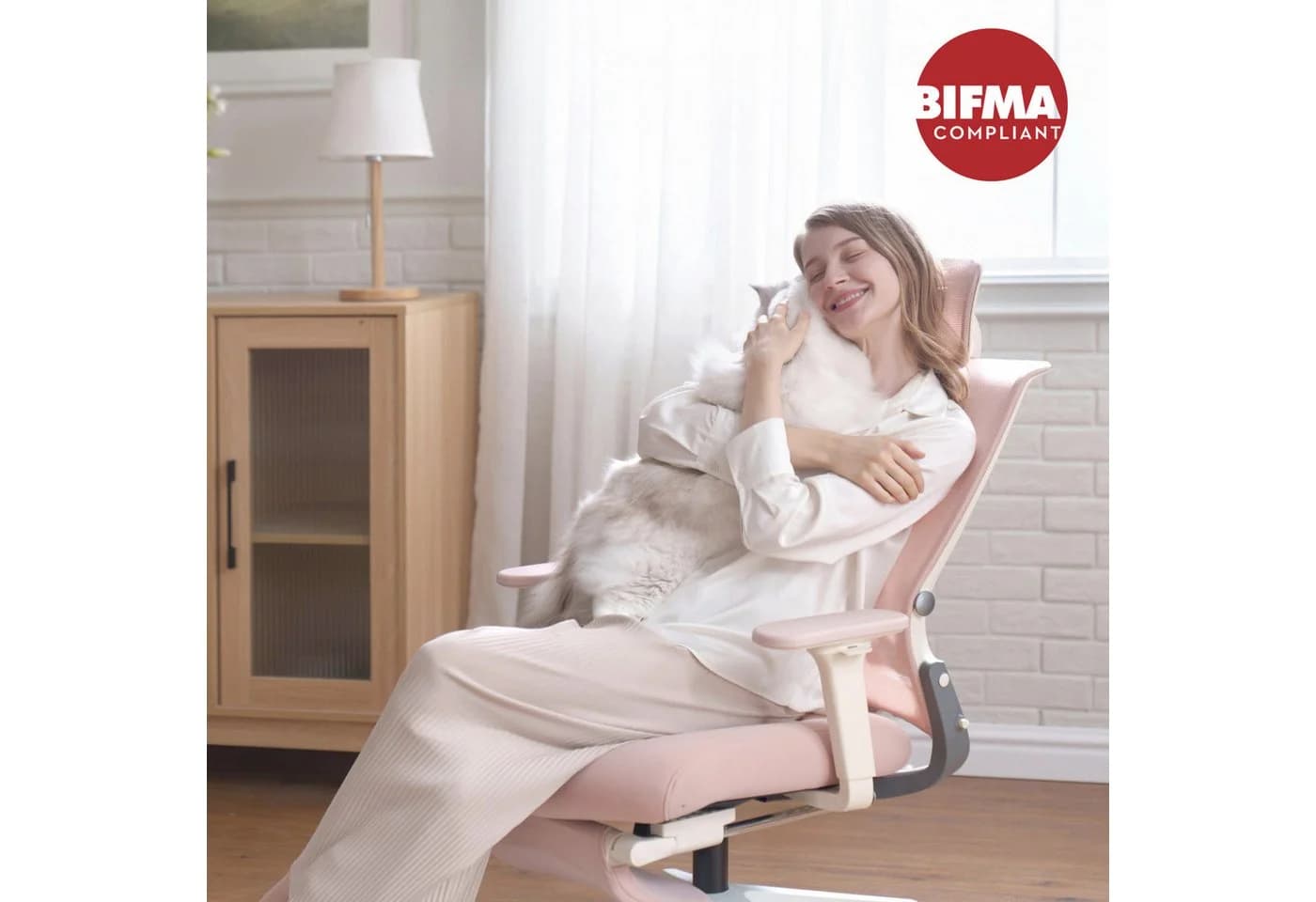 FLEXISPOT Bürostuhl Foldex Ergonomisch Rosa 90°-135° Neigbar