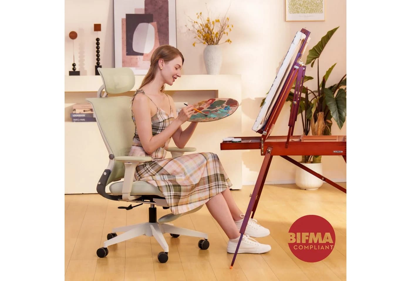 FLEXISPOT Bürostuhl Foldex Ergonomisch Grün 90°-135° Neigbar