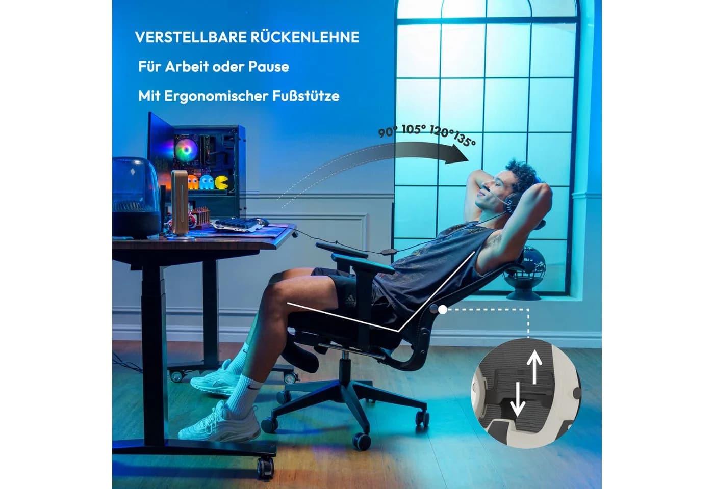FLEXISPOT Bürostuhl Foldex Ergonomischer Bürostuhl Schwarz - Bild 3