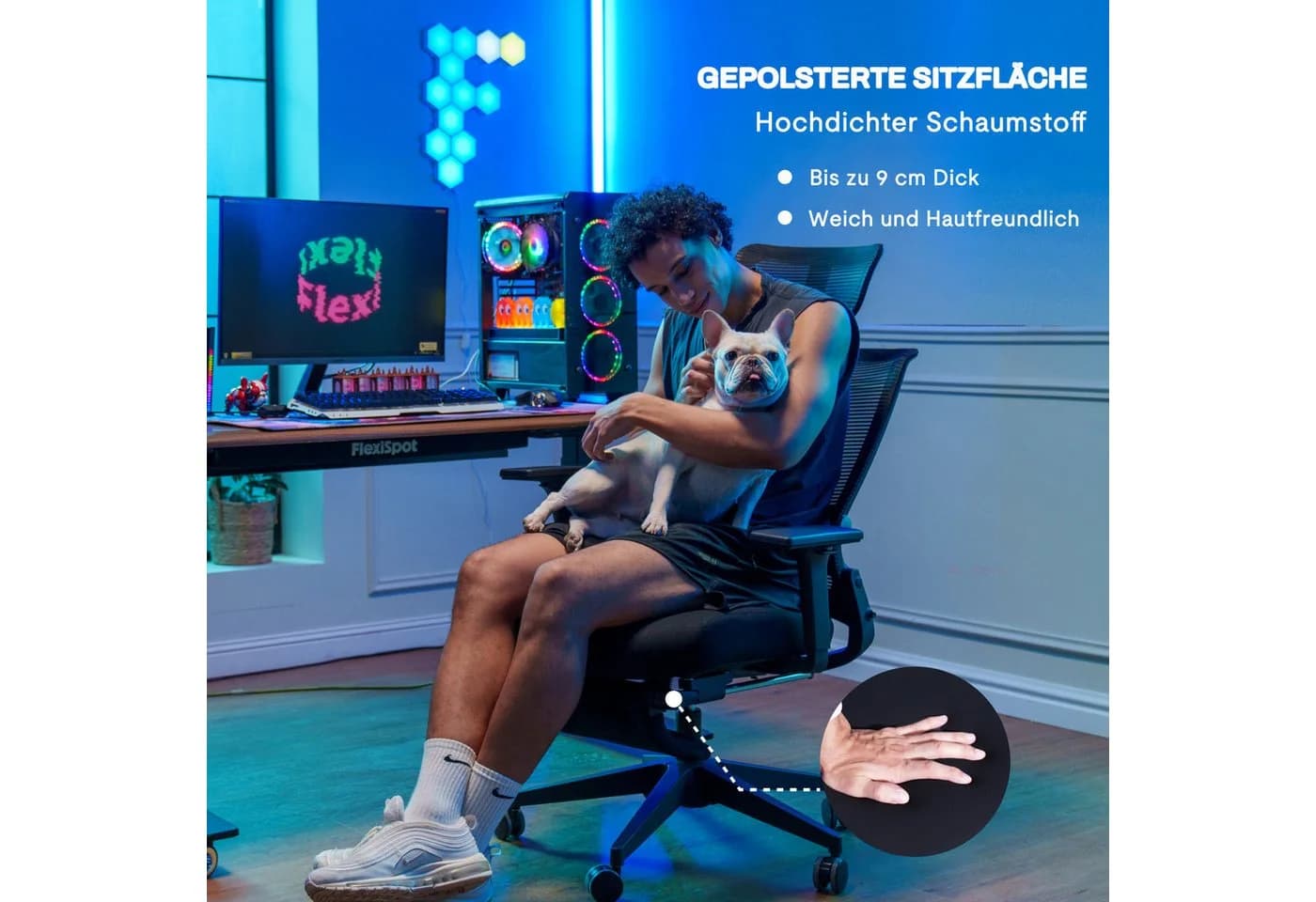 FLEXISPOT Bürostuhl Foldex Ergonomischer Bürostuhl Schwarz - Bild 4