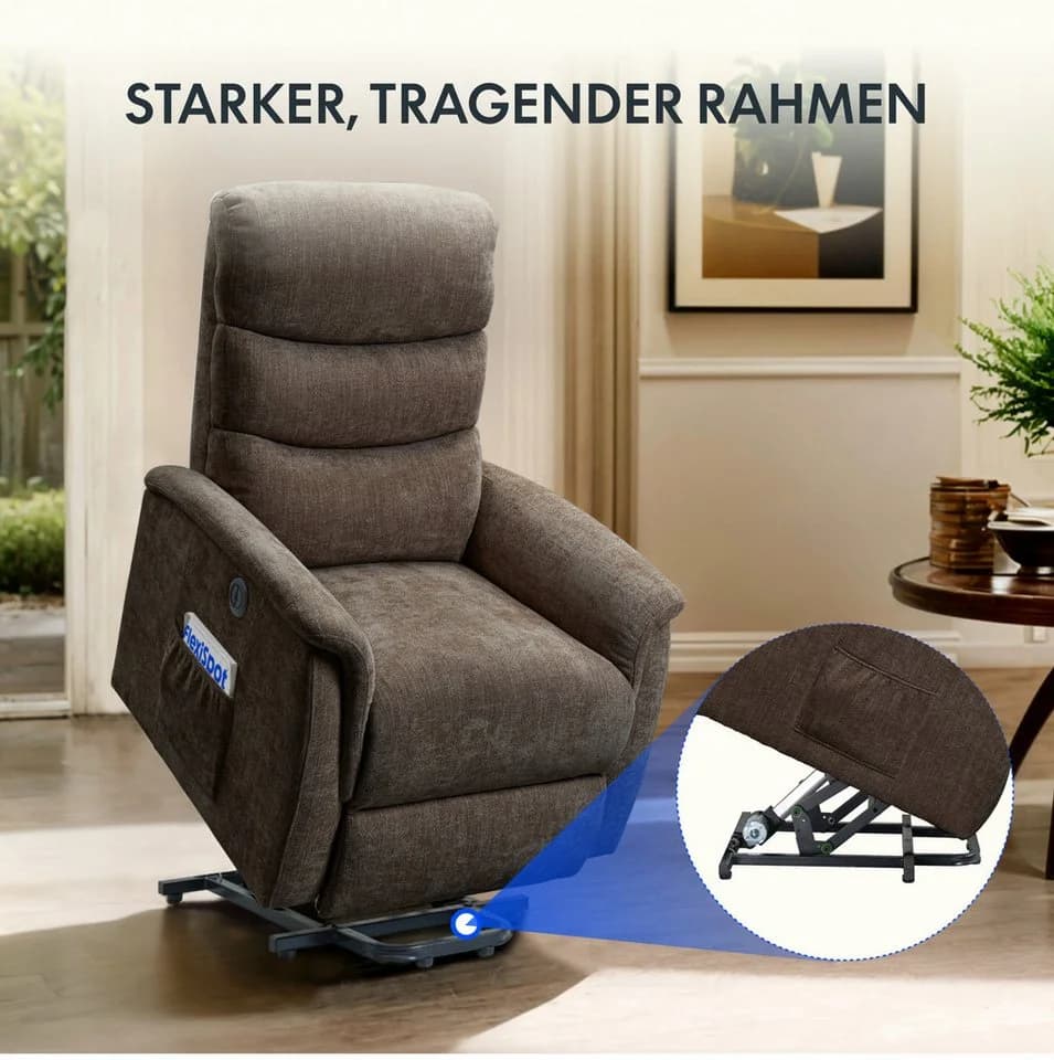 FLEXISPOT Relaxsessel mit Aufstehhilfe, Massage- und USB-Ladeanschluss - Bild 5