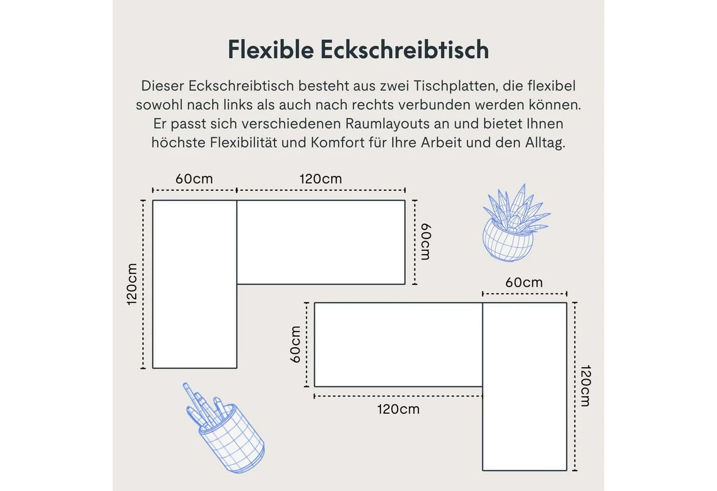 Multifunktionaler Eck-Schreibtisch - Bild 5