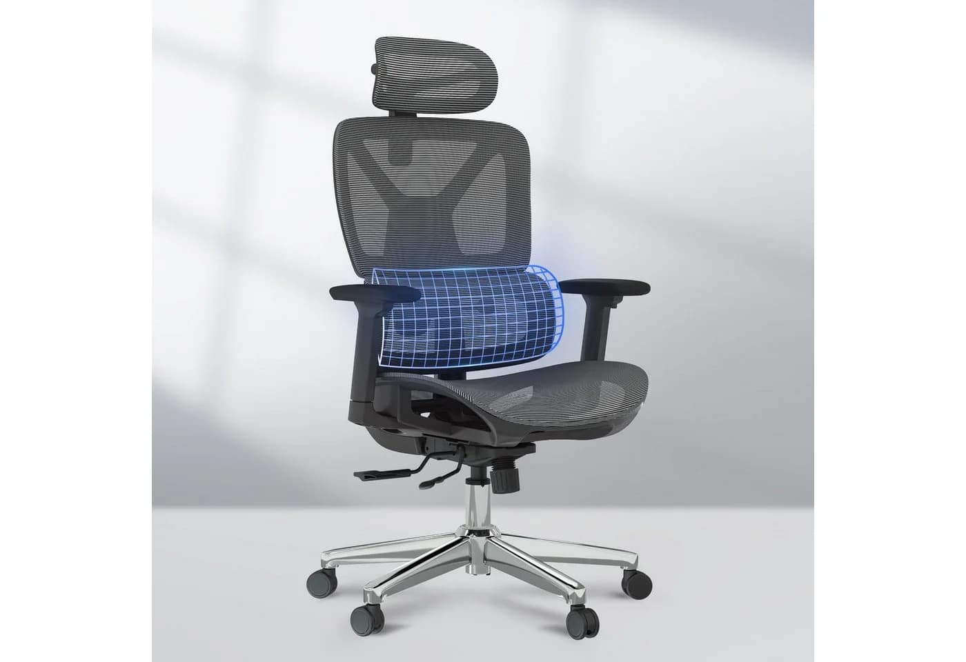 FLEXISPOT Bürostuhl ErgoX, Schreibtischstuhl Premium Ergonomischer 3D-Armlehnen 3D-Kopfstütze 5D-Rückenlehne 130kg - Bild 2