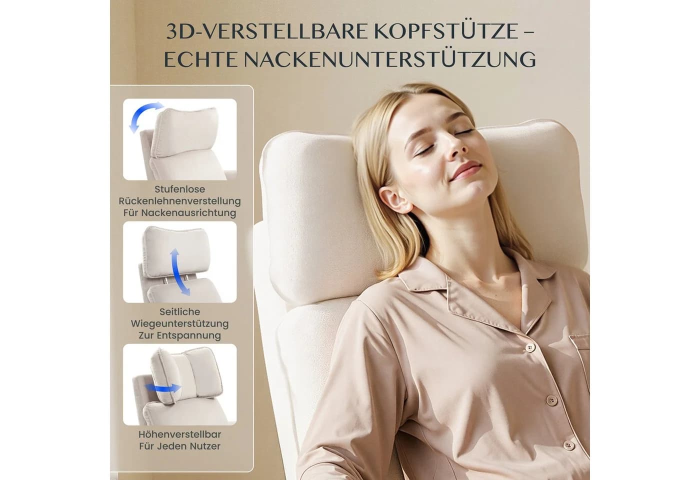 FLEXISPOT Loungesessel Cradle Relaxsessel mit 3D-Kopfstütze - Bild 3