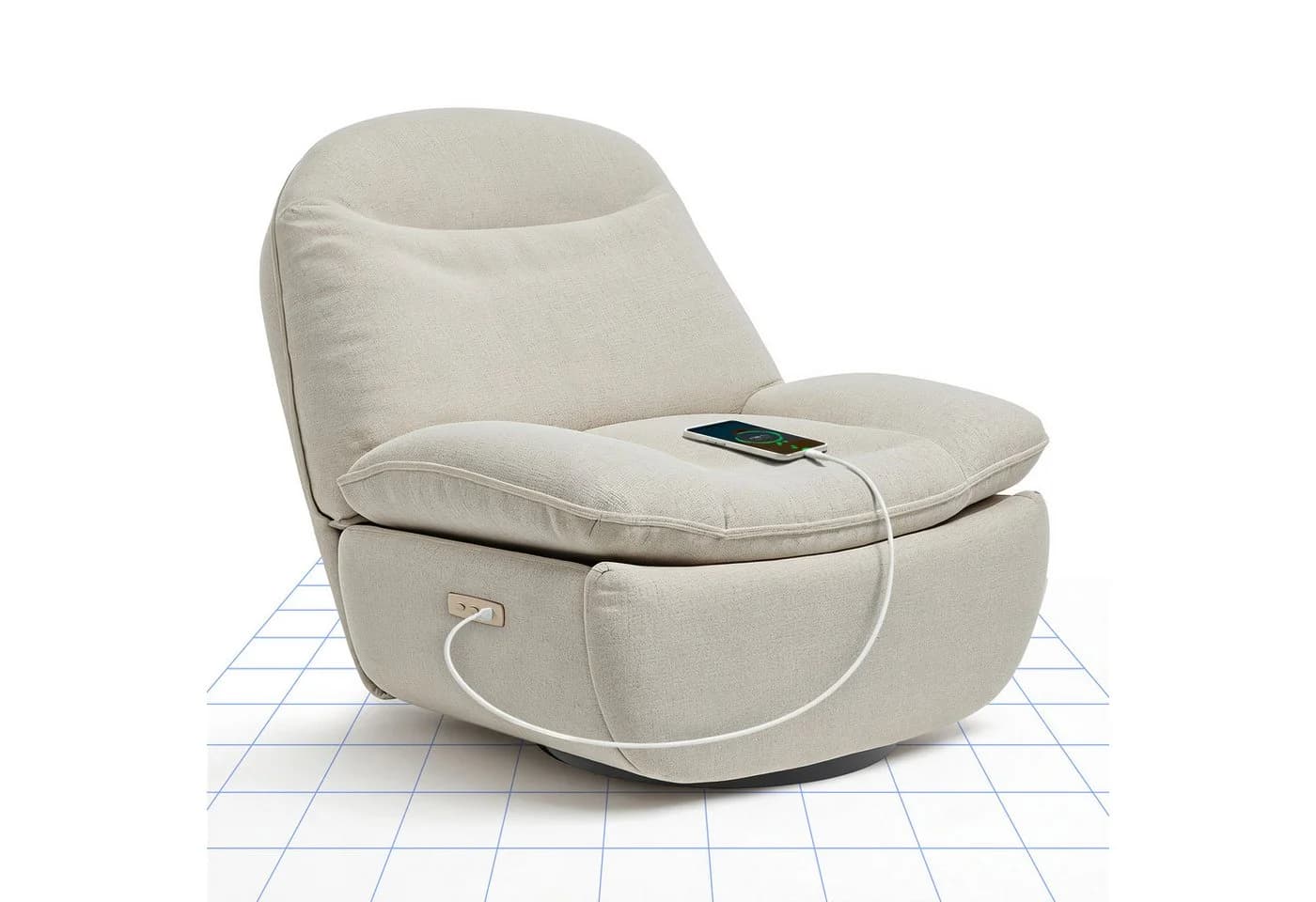 FLEXISPOT Schaukelsessel Beige Relaxsessel 159 kg - Bild 2