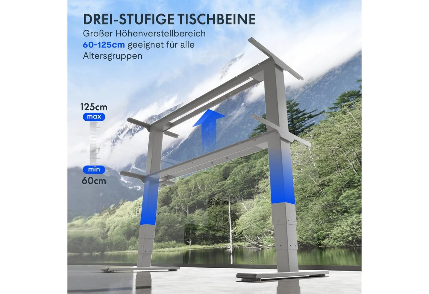 FLEXISPOT Schreibtisch EC5 Serie Dual-Motor 3-Fach-Teleskop 100kg - Bild 3