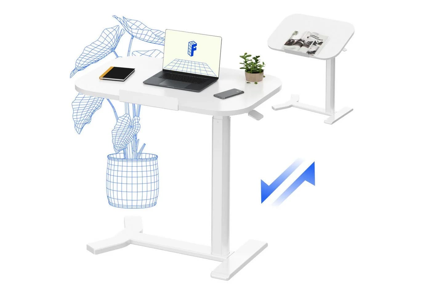 FLEXISPOT Beistelltisch Elektrisch Höhenverstellbar C-Form Laptoptisch - Bild 2
