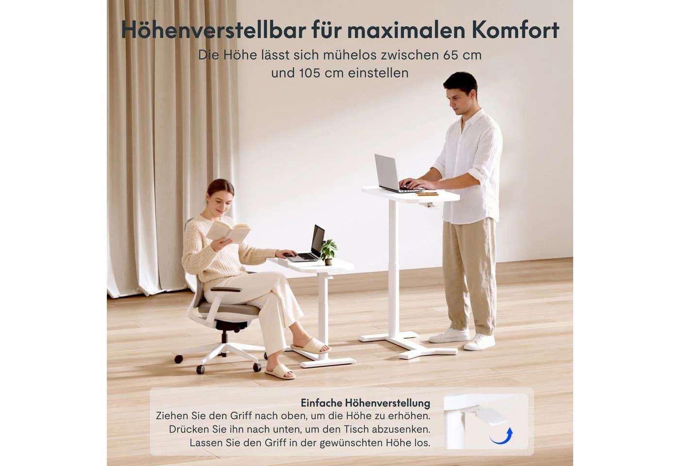 FLEXISPOT Beistelltisch Elektrisch Höhenverstellbar C-Form Laptoptisch - Bild 3