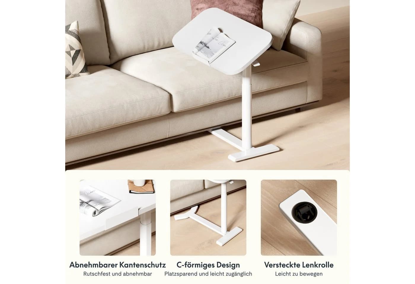 FLEXISPOT Beistelltisch Elektrisch Höhenverstellbar C-Form Laptoptisch - Bild 5
