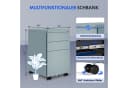 FLEXISPOT Rollcontainer mit Schloss, 3 Schubladen, Stahl, Grau/Schwarz/Weiß Bild 1
