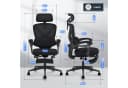 FLEXISPOT Drehstuhl Ergonomischer Bürostuhl 135° Rückenlehne 3D-Kopfstütze Schwarz Bild 4
