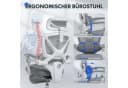 FLEXISPOT Drehstuhl Ergonomischer Bürostuhl mit X-Design 135° Rückenlehne 3D-Kopfstütze Bild 5