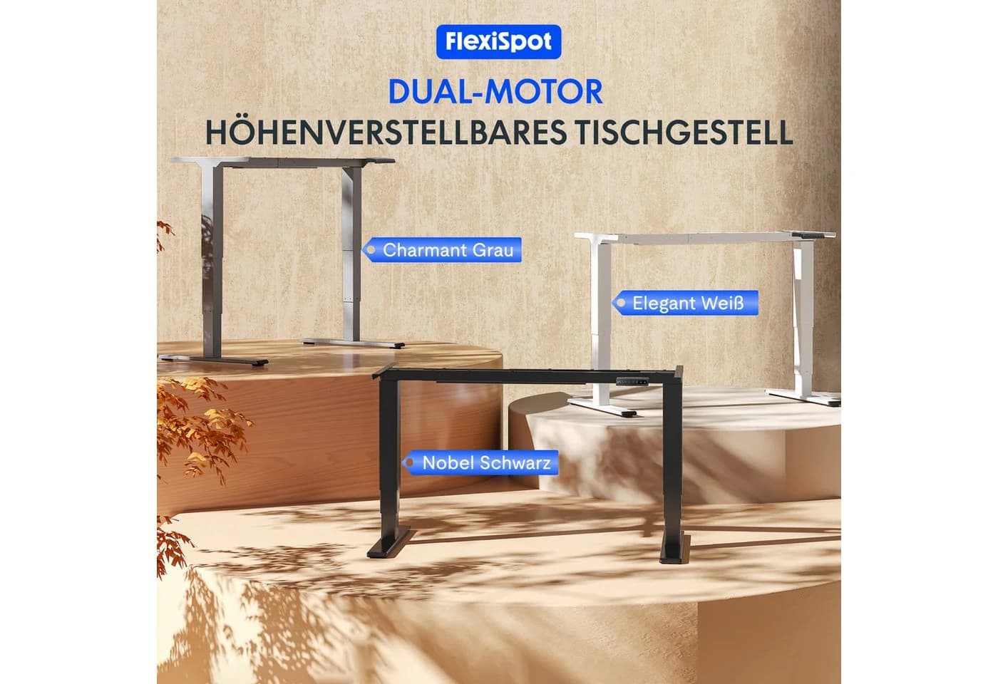 FLEXISPOT EC5 Schreibtisch Elektrisch Höhenverstellbar 120kg Schwarz