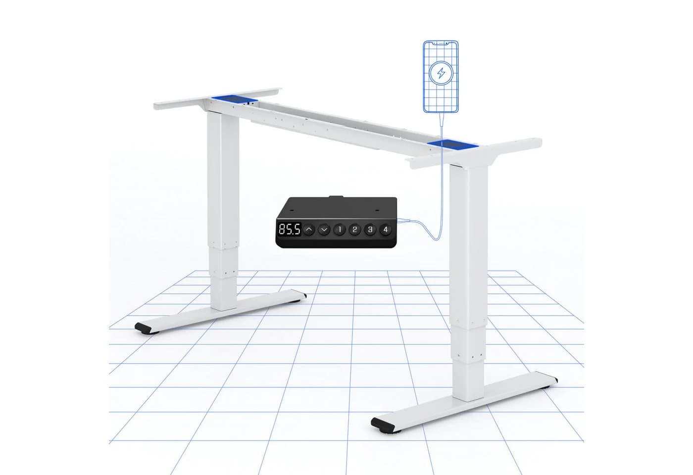 FLEXISPOT EC5 Schreibtisch Elektrisch Höhenverstellbar 120kg Schwarz - Bild 2