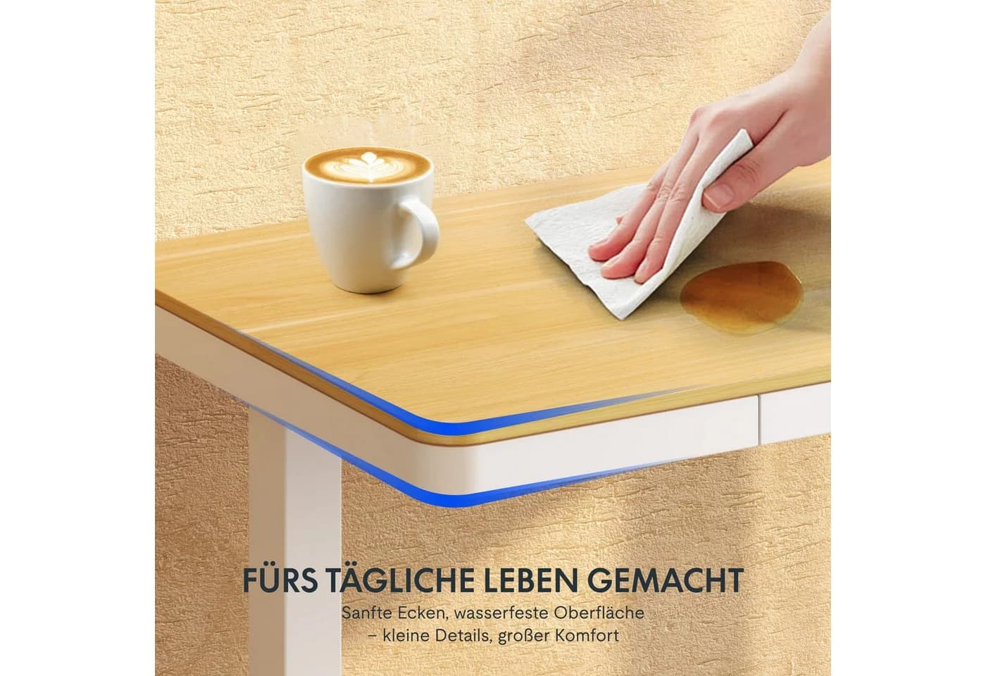 FLEXISPOT Höhenverstellbarer Schreibtisch MIT Schubladen Weiß - Bild 5