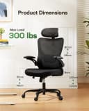 Marsail Bürostuhl Ergonomisch Mesh Armlehnen 3D-verstellbar Bild 1