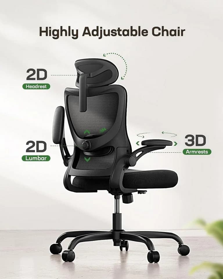 Marsail Bürostuhl Ergonomisch Mesh Armlehnen 3D-verstellbar - Bild 3