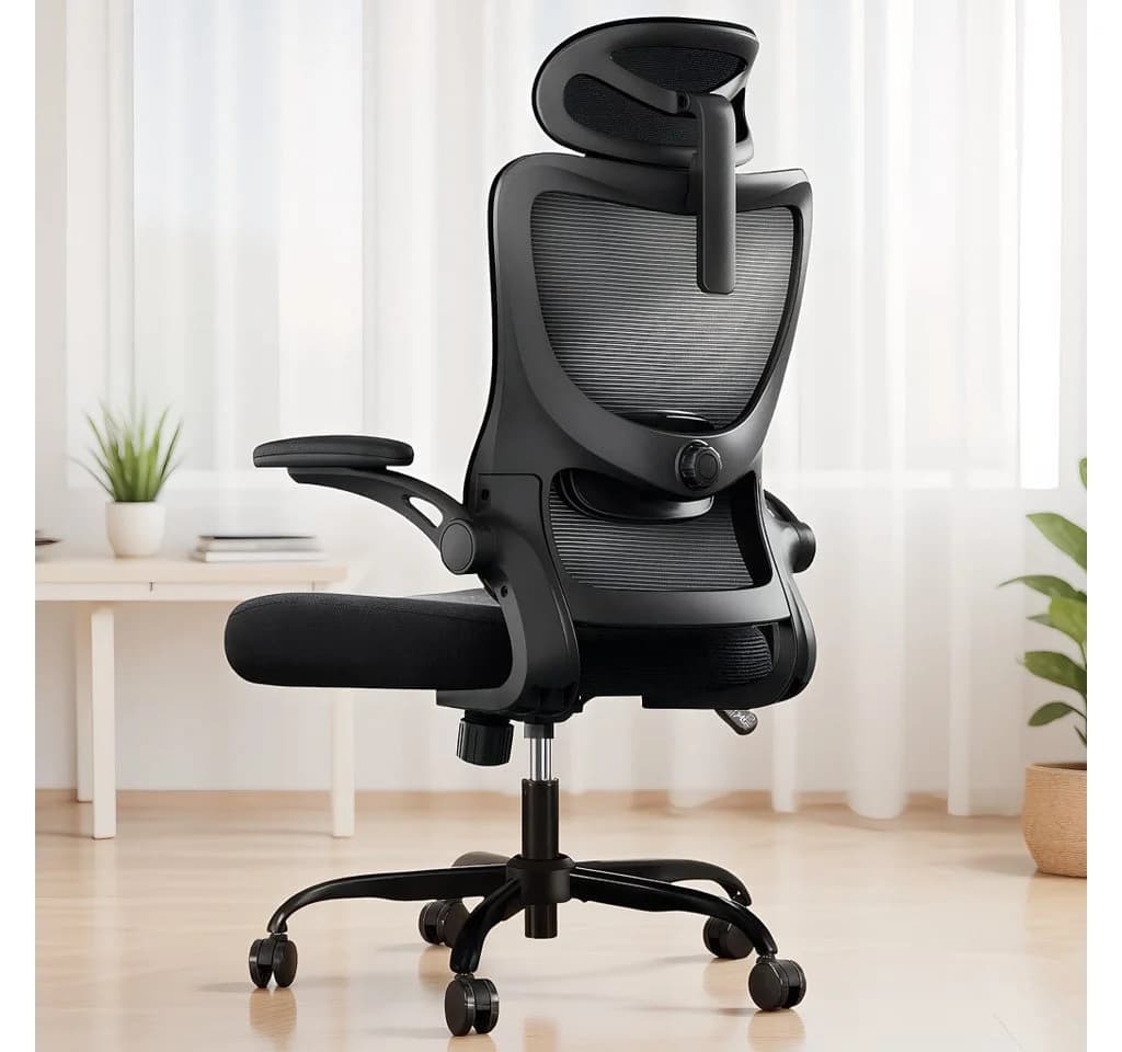 Marsail Bürostuhl Ergonomisch mit Verstellbarer Kopfstütze 3D Klappbaren Armlehnen - Bild 2