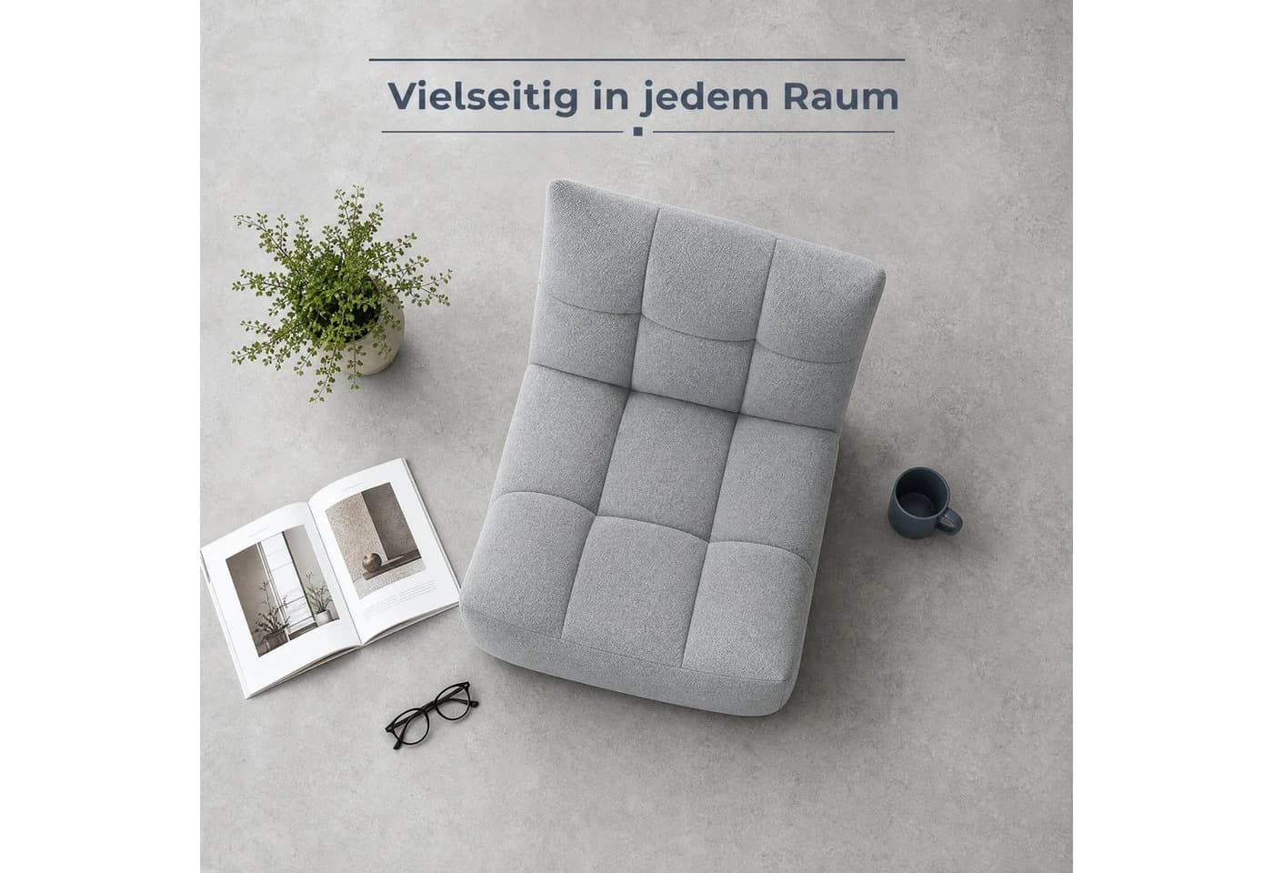 Totnz Sitzsack ergonomisch Chenille Grau - Bild 4