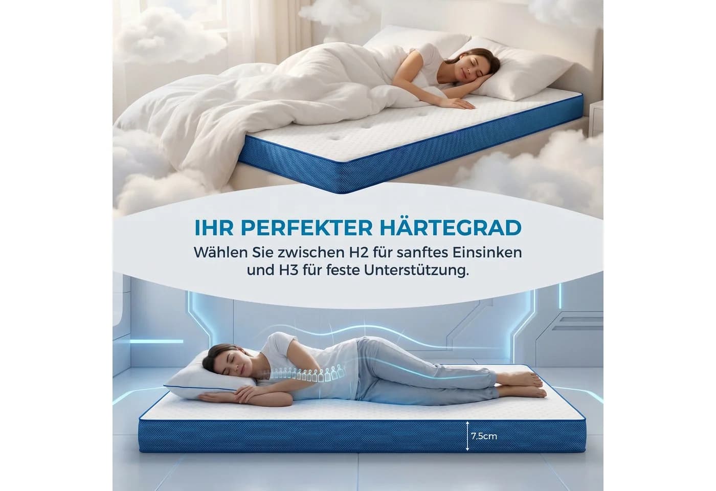 Totnz Topper Gel Memory Foam mit Bambusbezug - Bild 3