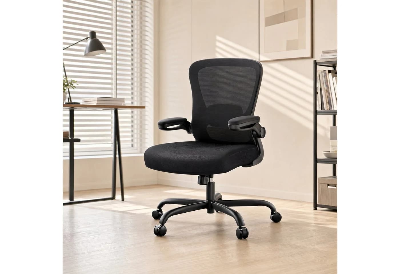 Marsail Bürostuhl Ergonomisch Schwarz Mesh mit verstellbarer Lendenwirbelstütze - Bild 2