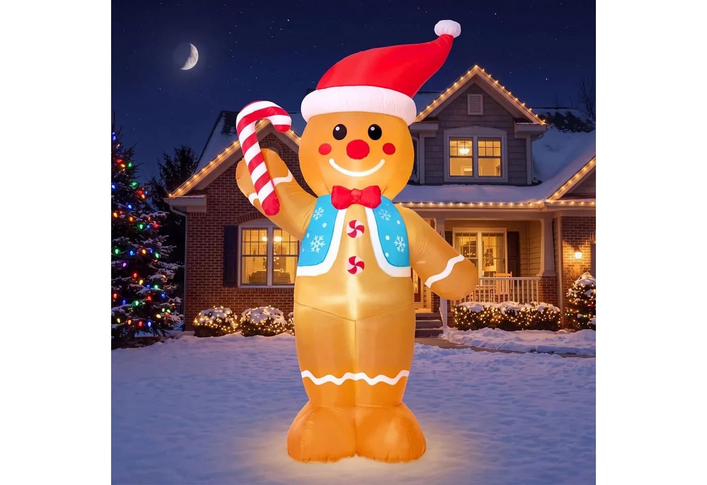 JOYIN Aufblasbarer Lebkuchenmann XXL 240cm mit LED-Beleuchtung - Bild 2