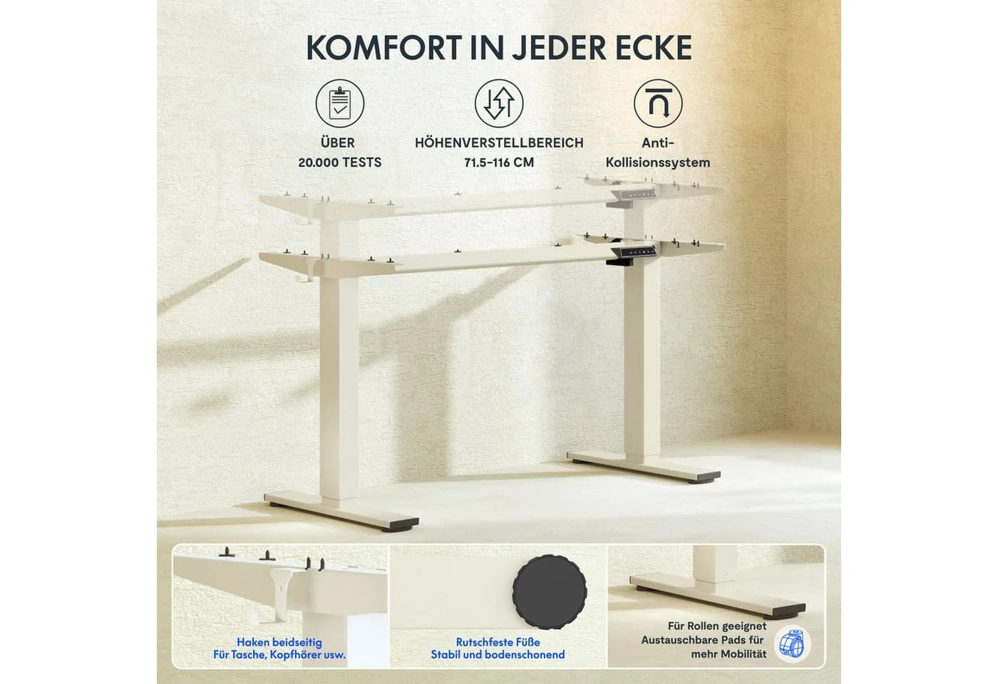 FLEXISPOT Elektrisches Schreibtischgestell Höhenverstellbar
