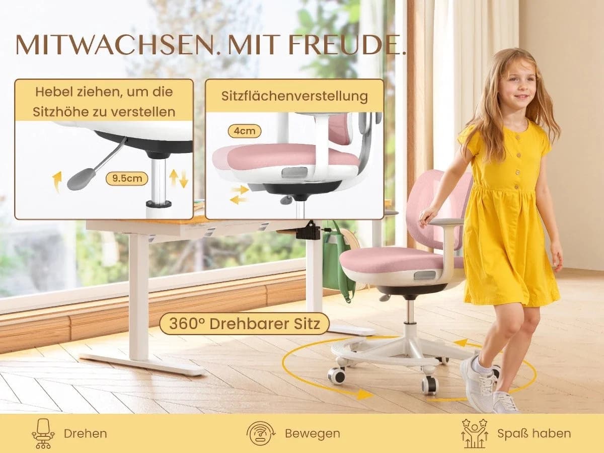 FLEXISPOT Kinderschreibtisch Höhenverstellbar mit Neigbarer Tischplatte - Bild 5