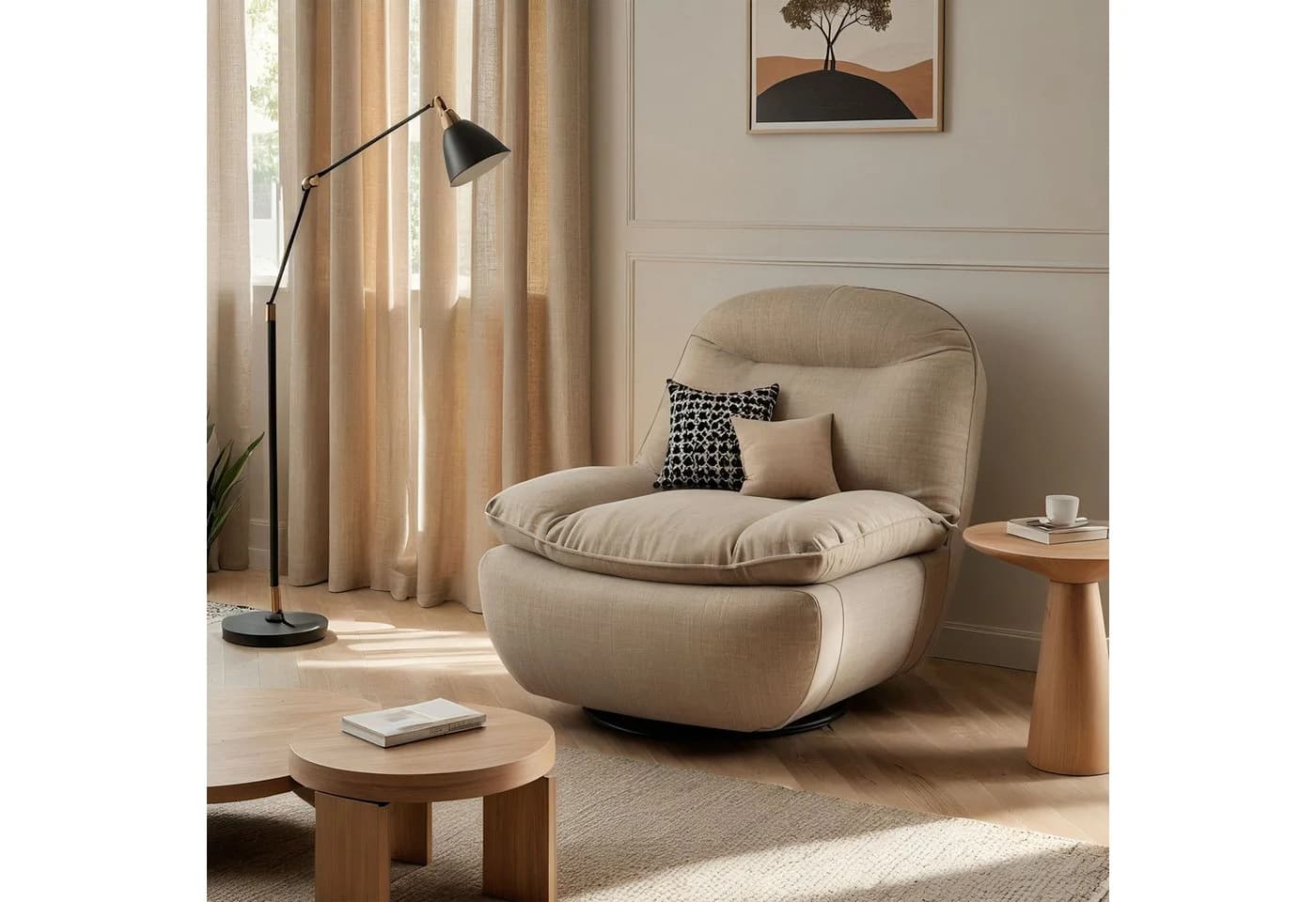 FLEXISPOT Relaxsessel Beige Elektrisch Verstellbar mit USB - Bild 2