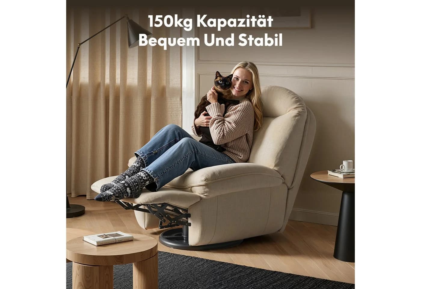 FLEXISPOT Relaxsessel Beige Elektrisch Verstellbar mit USB - Bild 5