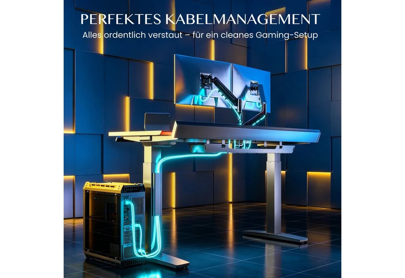 FLEXISPOT Gaming-Schreibtisch höhenverstellbar mit LED - Bild 4