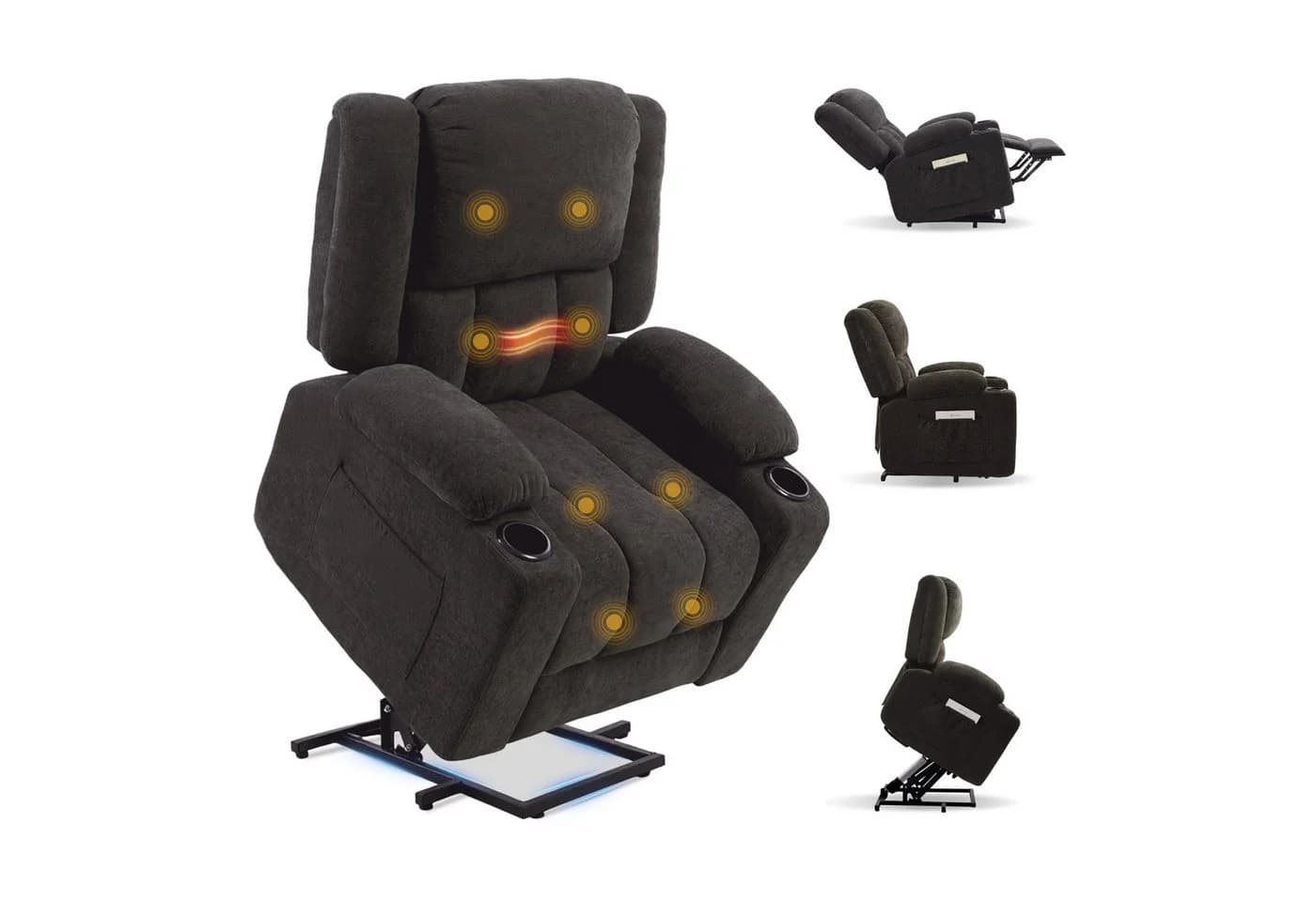 FLEXISPOT Relaxsessel Elektrisch mit Massage & Heizfunktion Grau - Bild 2