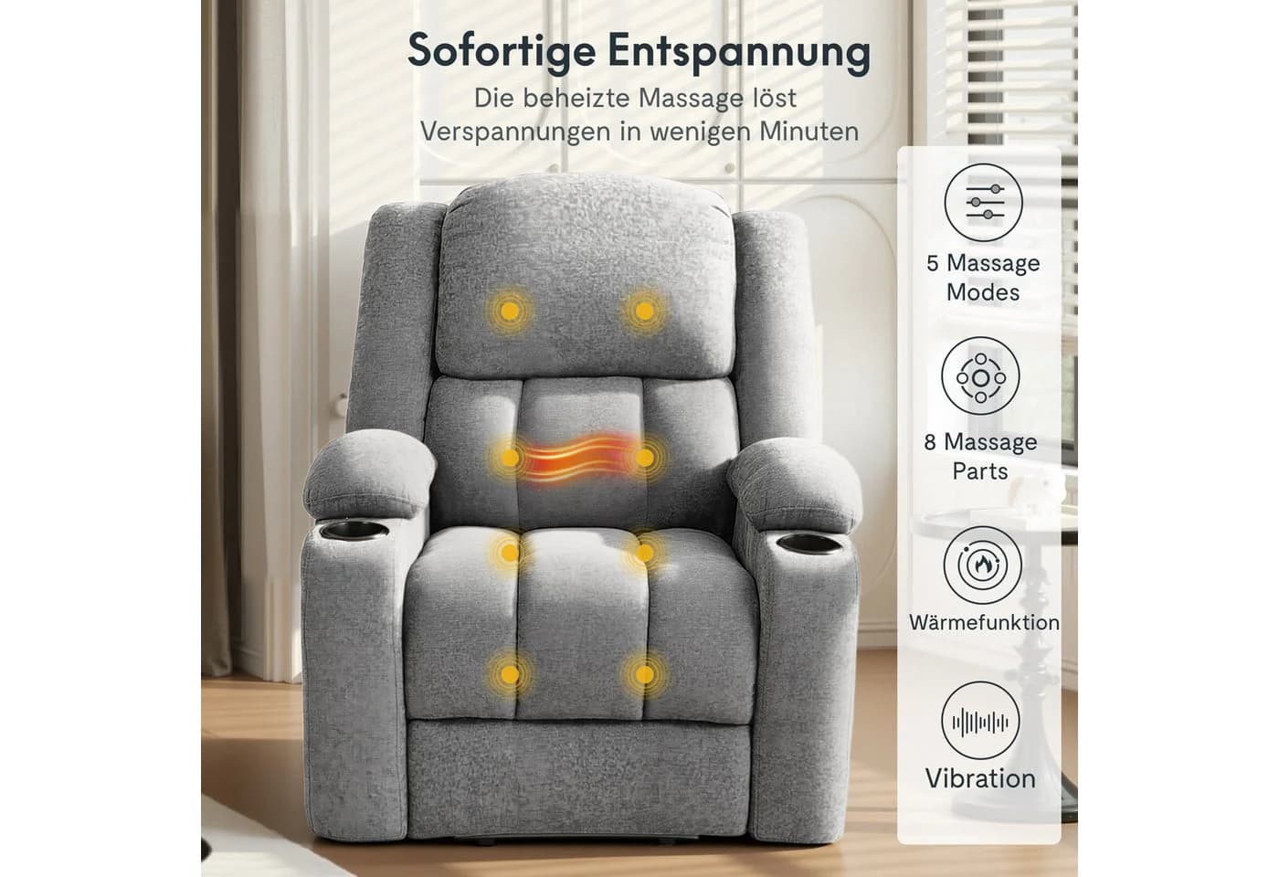 FLEXISPOT Relaxsessel Elektrisch mit Massage und Aufstehhilfe