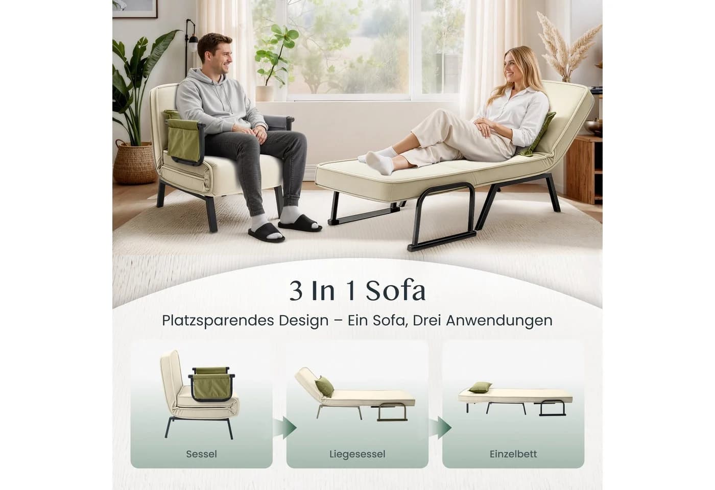 FLEXISPOT Loungesessel 3-in-1 Schlafsessel mit Bettfunktion - Bild 3