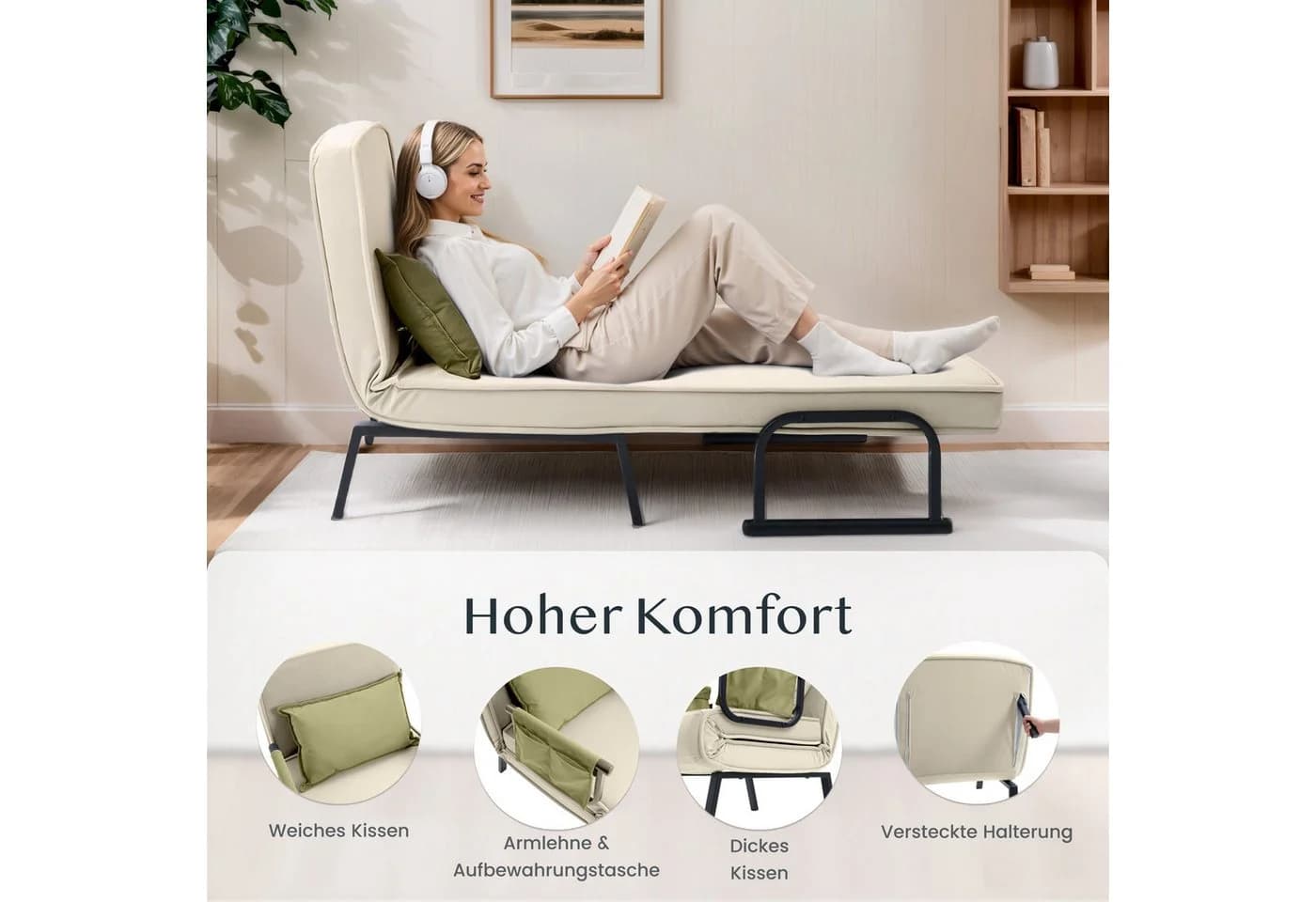 FLEXISPOT Loungesessel 3-in-1 Schlafsessel mit Bettfunktion - Bild 5