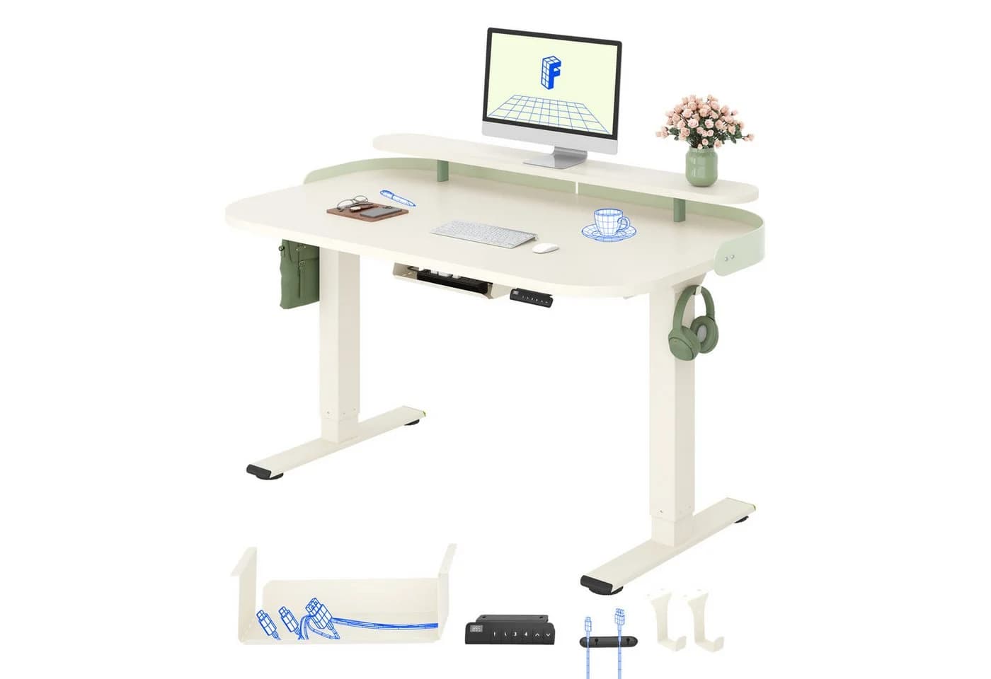 FLEXISPOT Elektrischer Schreibtisch Modern mit Monitorablage - Bild 2