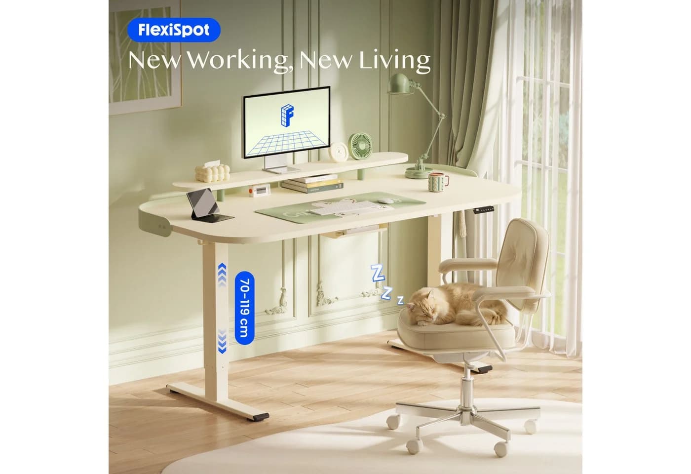FLEXISPOT Elektrischer Schreibtisch Modern mit Monitorablage - Bild 3