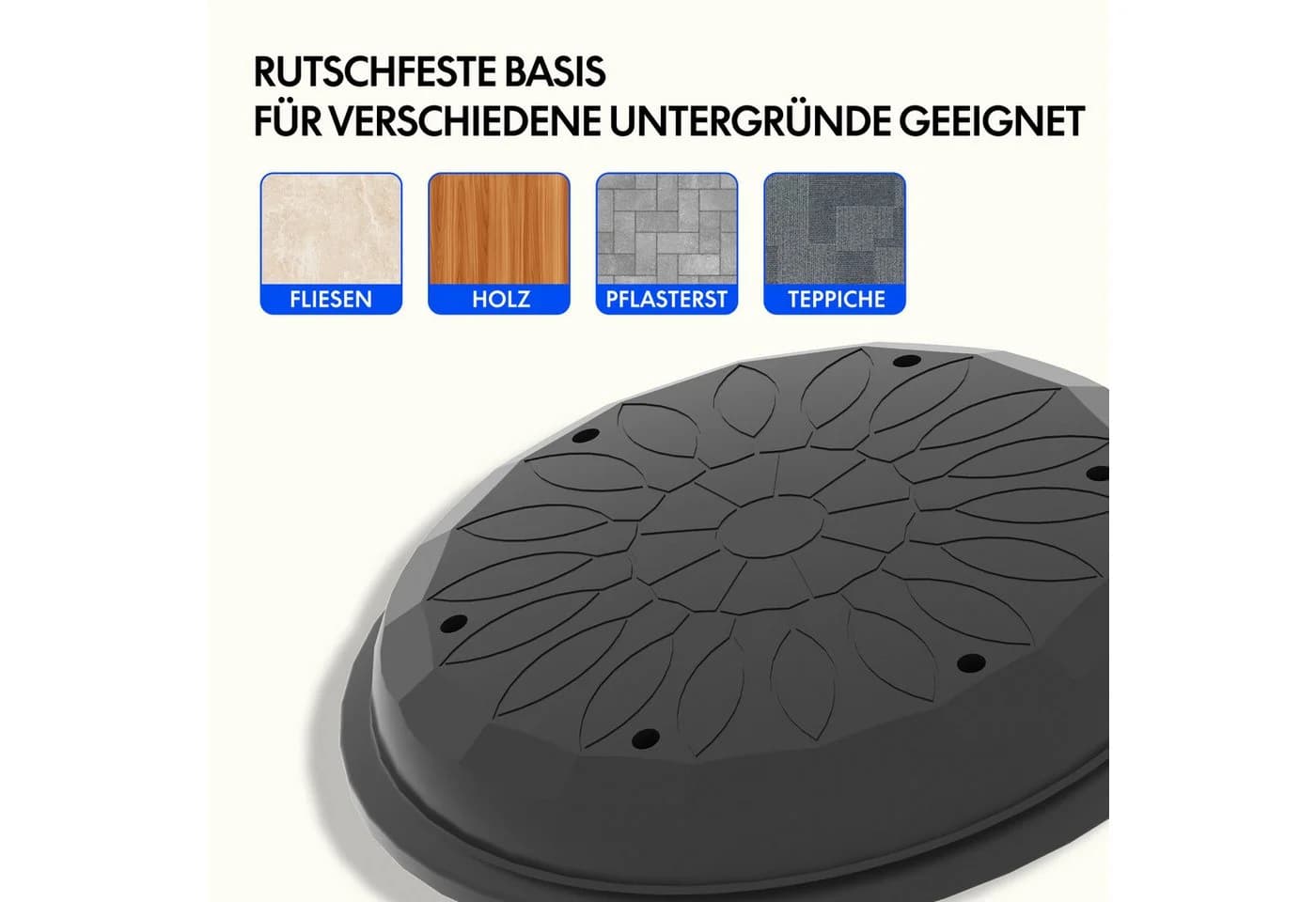 FLEXISPOT Drehhocker Schwarz mit Gummifuß und 30° Schaukelbar - Bild 4
