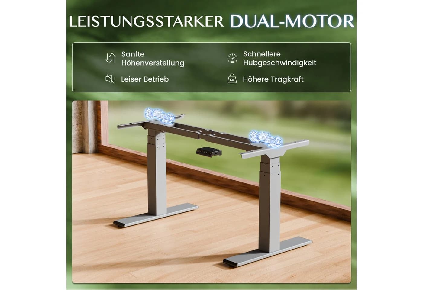 FLEXISPOT E6 Elektrisches Tischgestell Grau Höhenverstellbar - Bild 3
