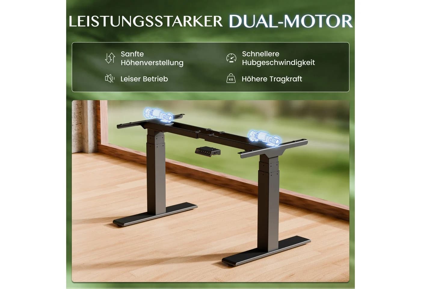 FLEXISPOT ValtreX E200 Elektrisch Höhenverstellbarer Schreibtisch Dualmotor - Bild 3