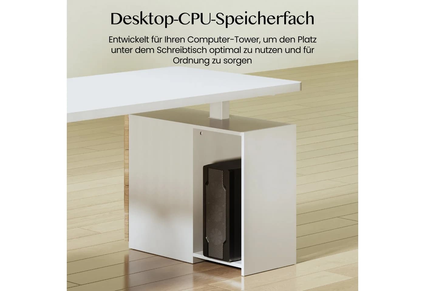 FLEXISPOT Elektrischer Schreibtisch mit Bein-Schrank Set Weiß Höhenverstellbar - Bild 5