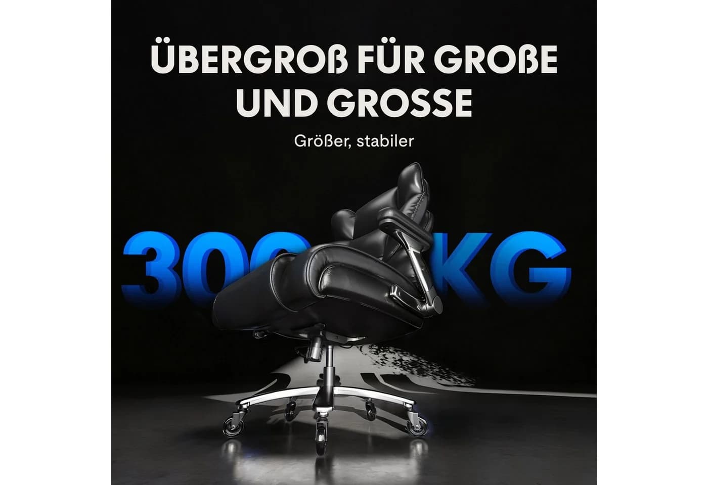 FLEXISPOT Premium Big Max Bürostuhl 300 kg Schwarz - Bild 4